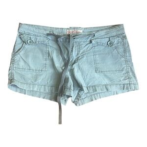 Vintage Y2k Green Low-Rise Short Cargo Utility Shorts